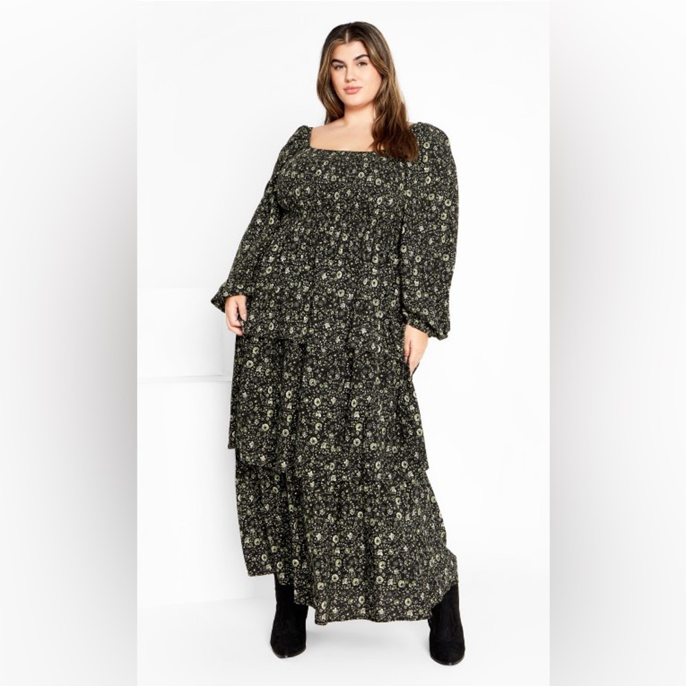 City Chic Tiered Maxi Dress — NWT!